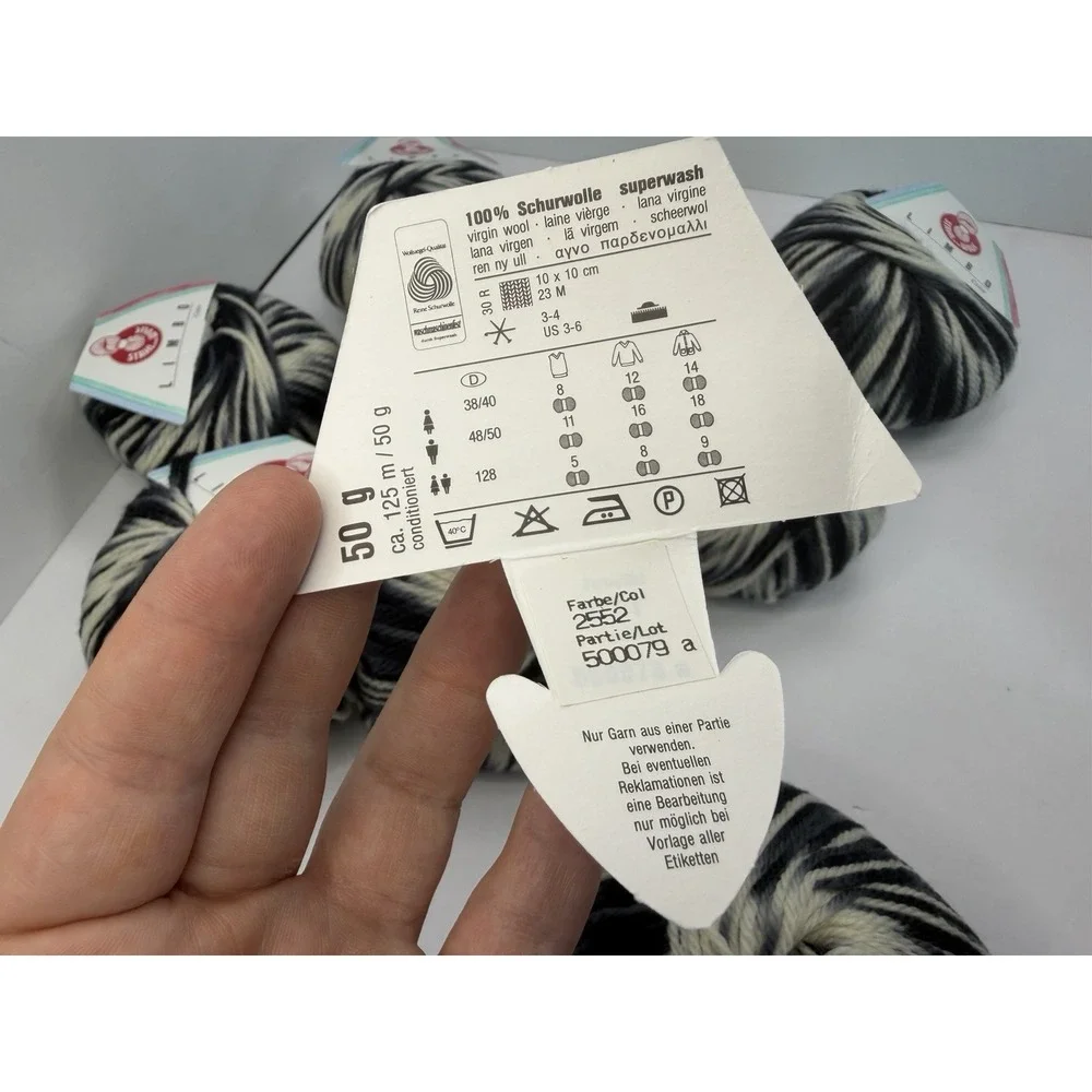 Stahl Wolle Limbo Yarn Lot Of 9 100%‎ Virgin Wool Ombre Black Grey Cream